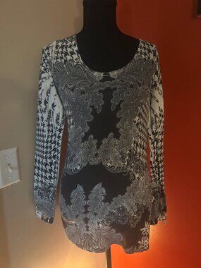 Cache long-sleeve knit top
